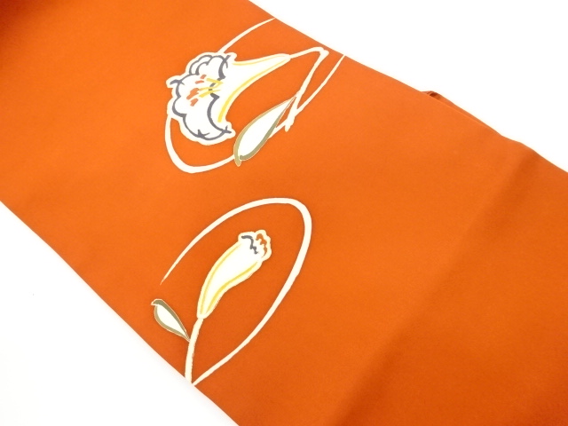 JAPANESE NAGOYA OBI / EMBROIDERY / SHIOZE / KINSAI / LILY
